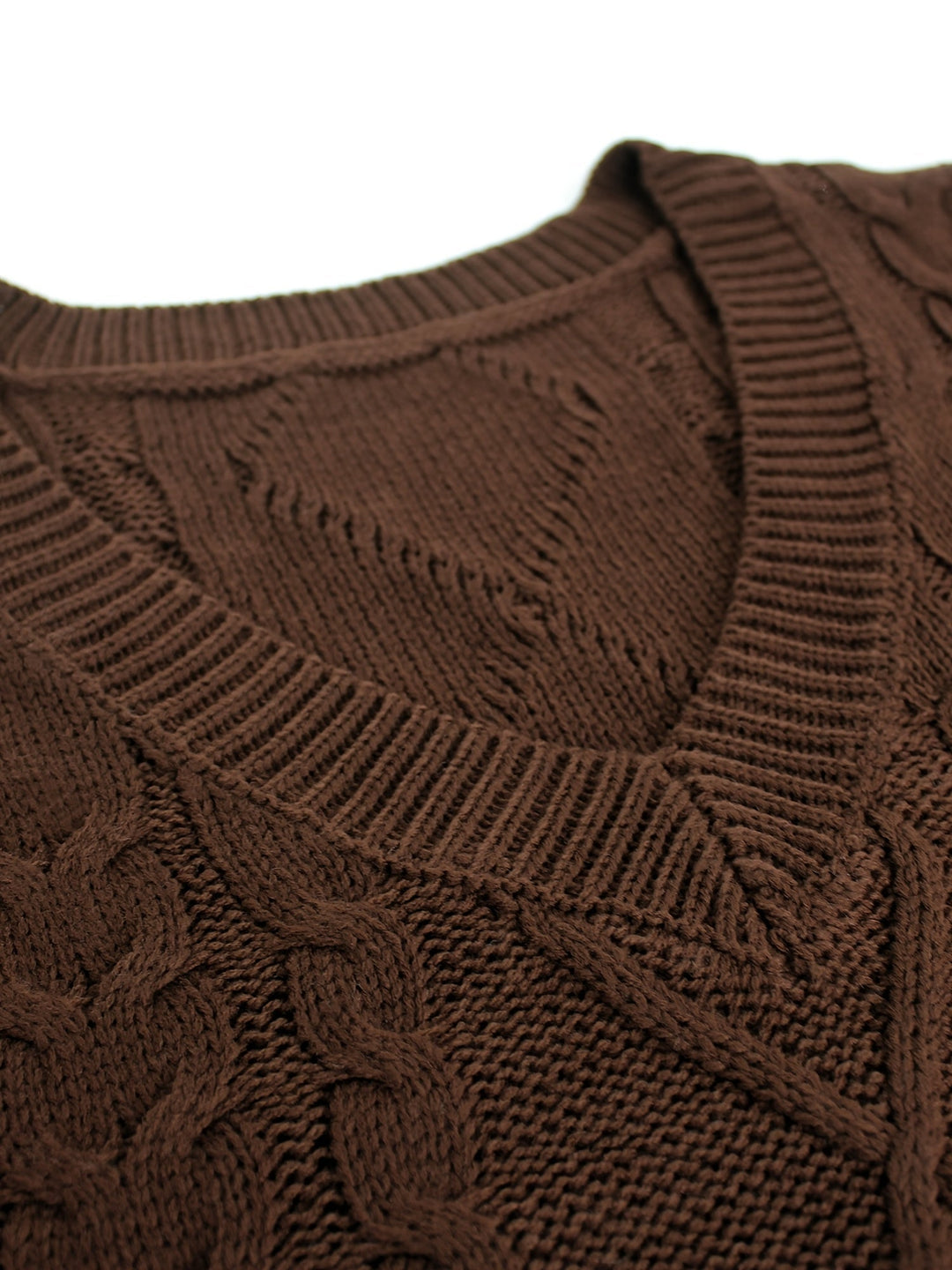 Gwendolen – Cable-Stitch V-Neck Sweater Vest for Women