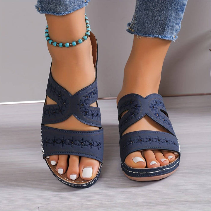 Martha – Elegant Slip-On Sandals with Wide-Heel Support