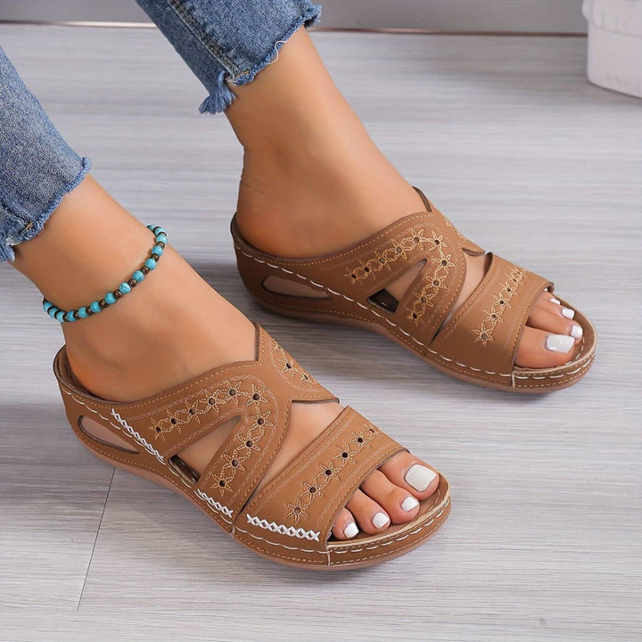 Martha – Elegant Slip-On Sandals with Wide-Heel Support