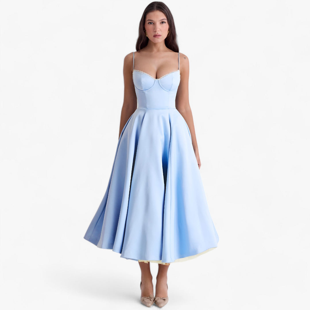 NOUVEAU RICHE Shela | Mademoiselle-Festkleid – Raffinierter Schnitt & stilvolle Details Blau