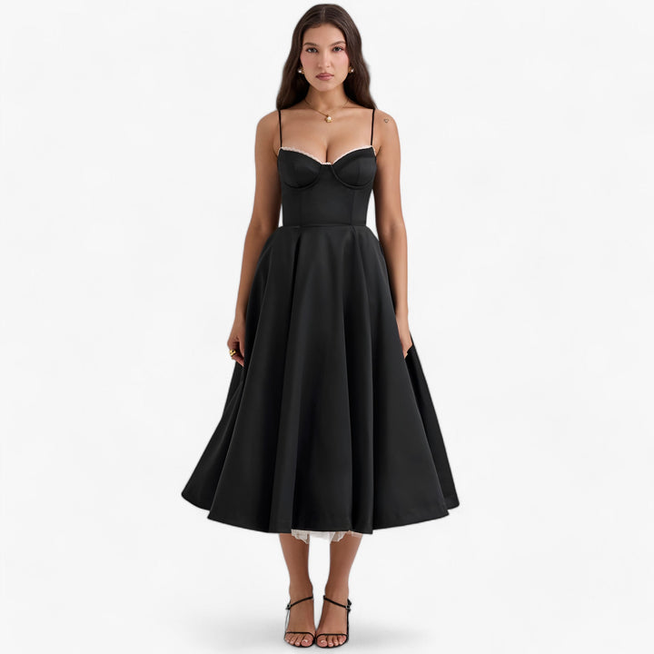 NOUVEAU RICHE Shela | Mademoiselle-Festkleid – Raffinierter Schnitt & stilvolle Details Schwarz