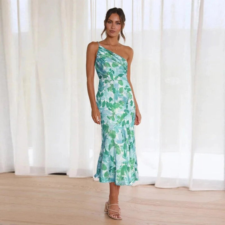 Vivienne | Romantic Floral One-Shoulder Maxi Dress