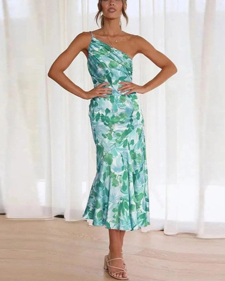 Vivienne | Romantic Floral One-Shoulder Maxi Dress