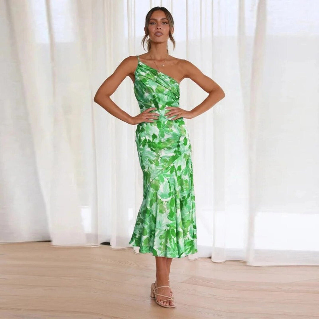 Vivienne | Romantic Floral One-Shoulder Maxi Dress