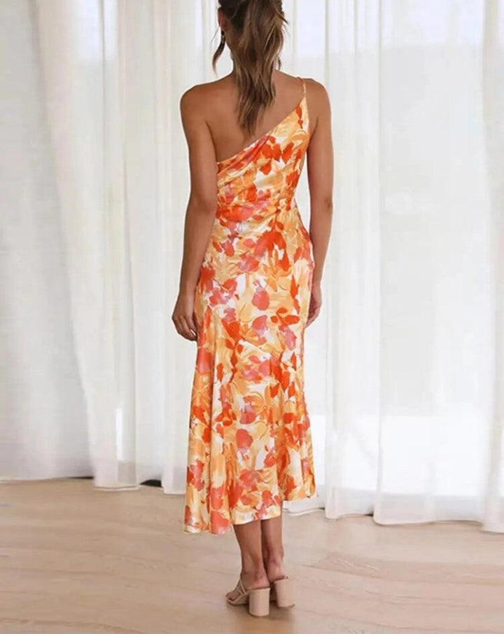 Vivienne | Romantic Floral One-Shoulder Maxi Dress