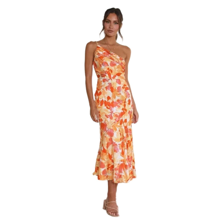 Vivienne | Romantic Floral One-Shoulder Maxi Dress
