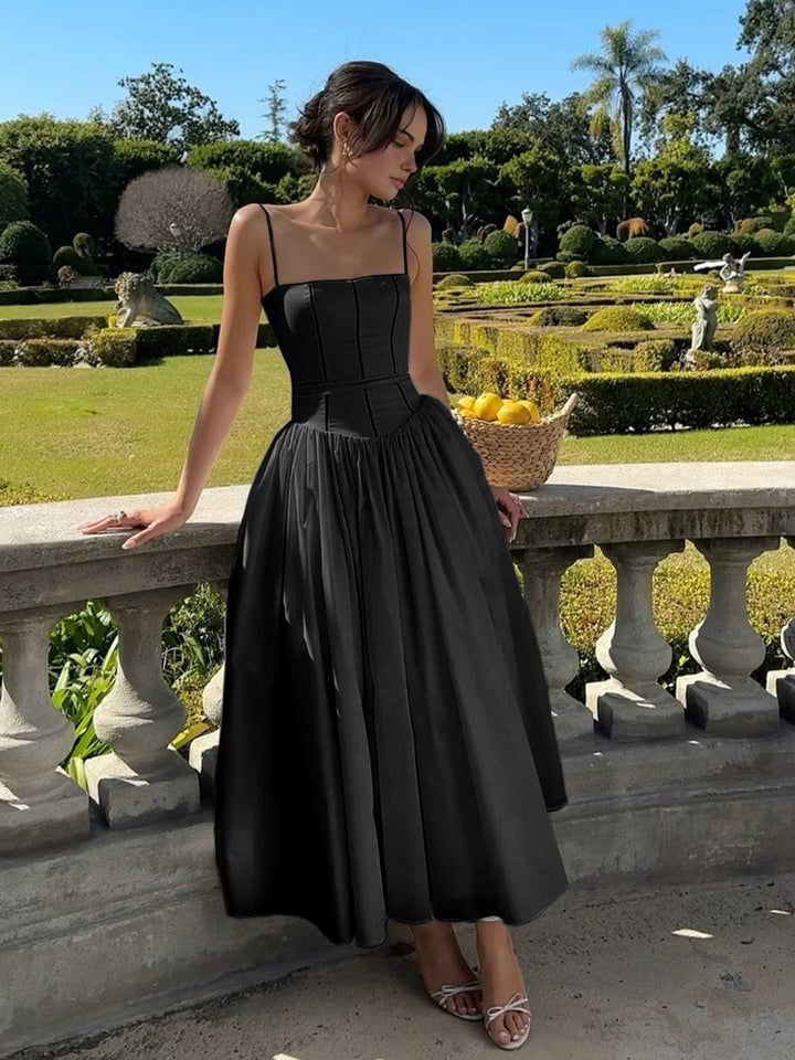 Brenda – Corset-Bodice A-Line Midi Wedding Guest Dress