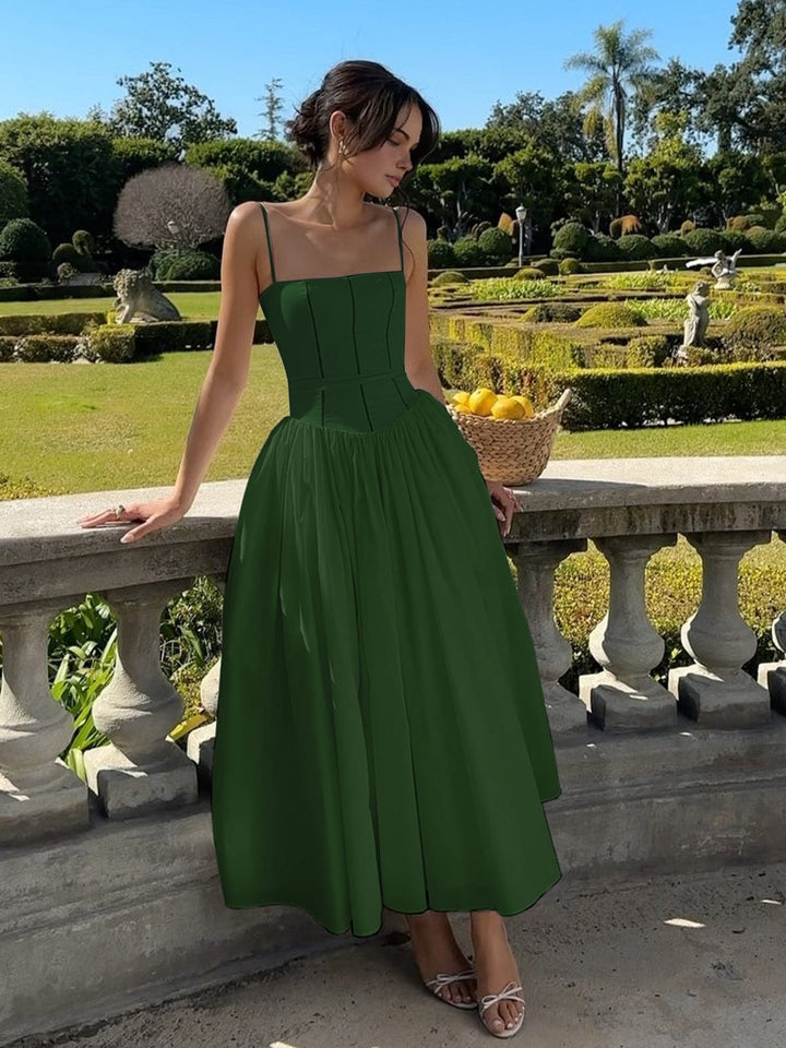 Brenda – Corset-Bodice A-Line Midi Wedding Guest Dress