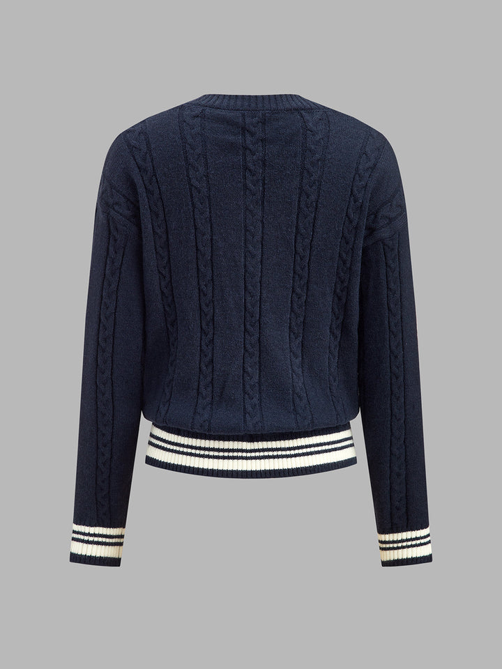 Serafina – Striped V-Neck Sweater for Women