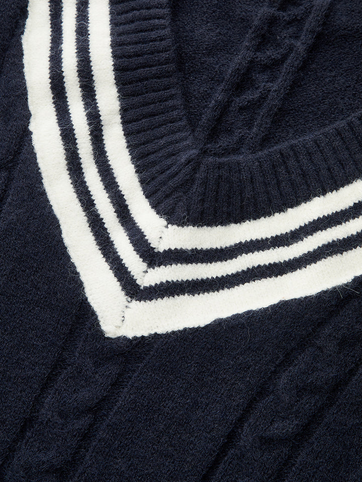 Serafina – Striped V-Neck Sweater for Women