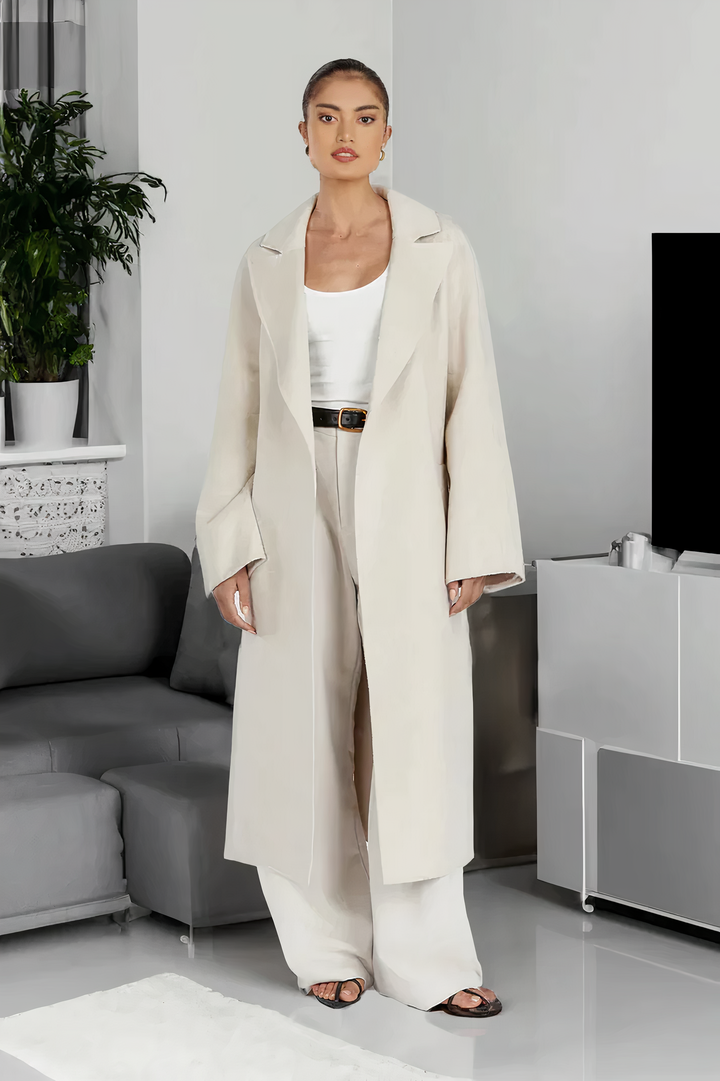 Lorelei – Raw-Edge Oversized Coat with Notch Lapel