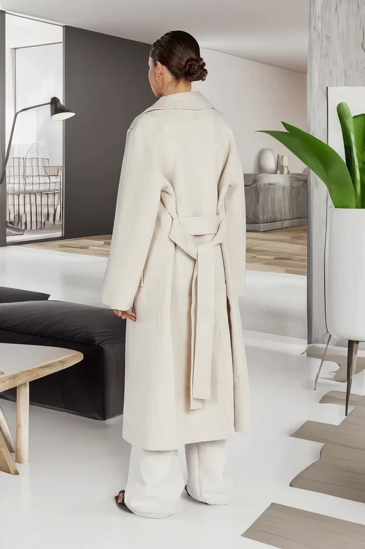 Lorelei – Raw-Edge Oversized Coat with Notch Lapel
