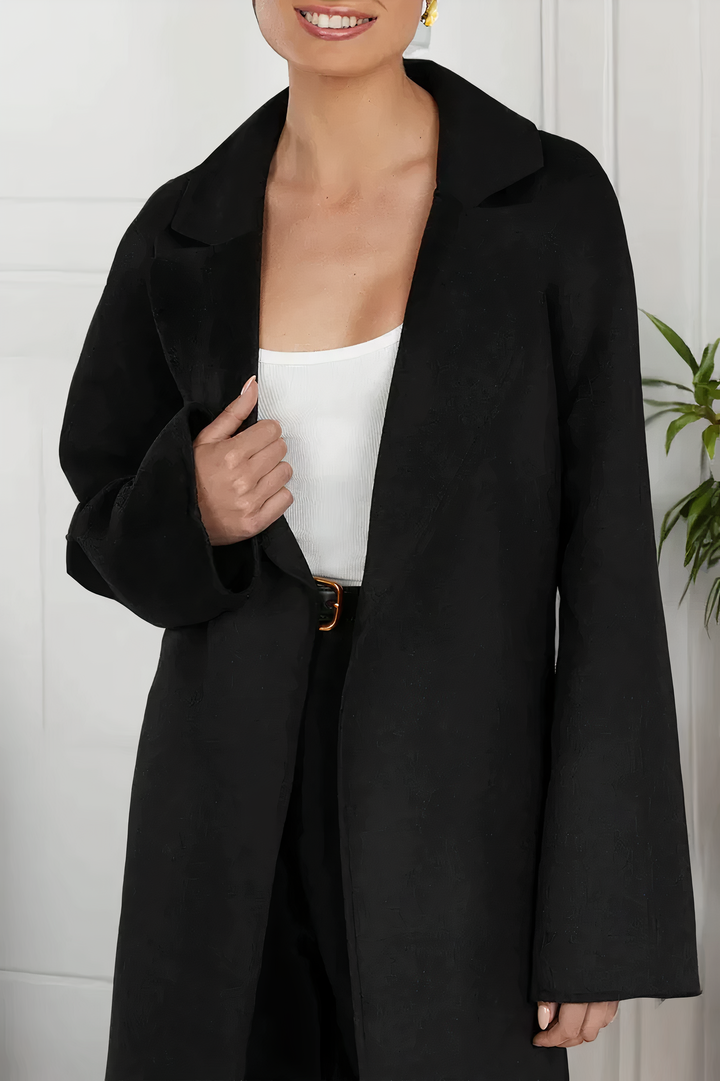Lorelei – Raw-Edge Oversized Coat with Notch Lapel