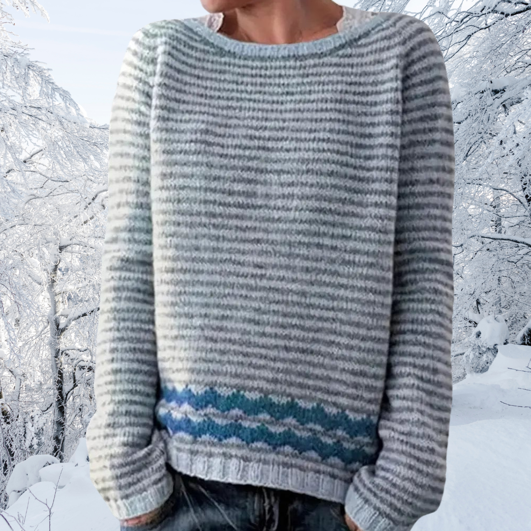 Yasmin – Oversized Striped Crew Neck Sweater for Women