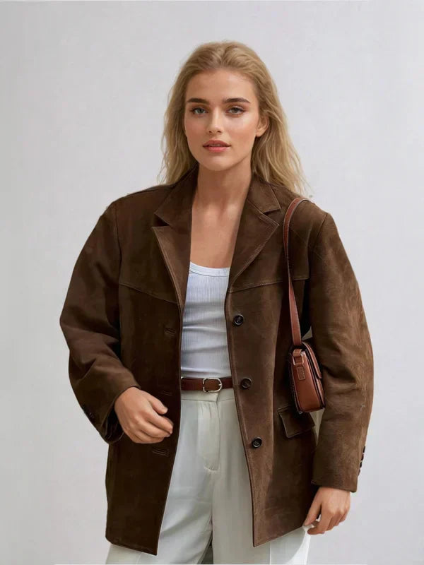 Evelina – Relaxed Suede-Look Blazer