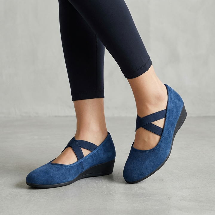 Renata – Criss-Cross Strap Wedge Flats