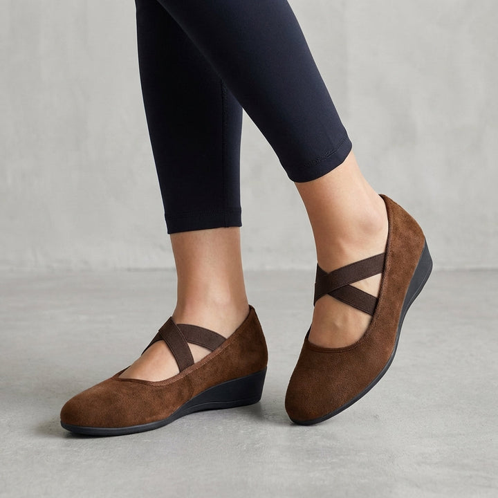 Renata – Criss-Cross Strap Wedge Flats