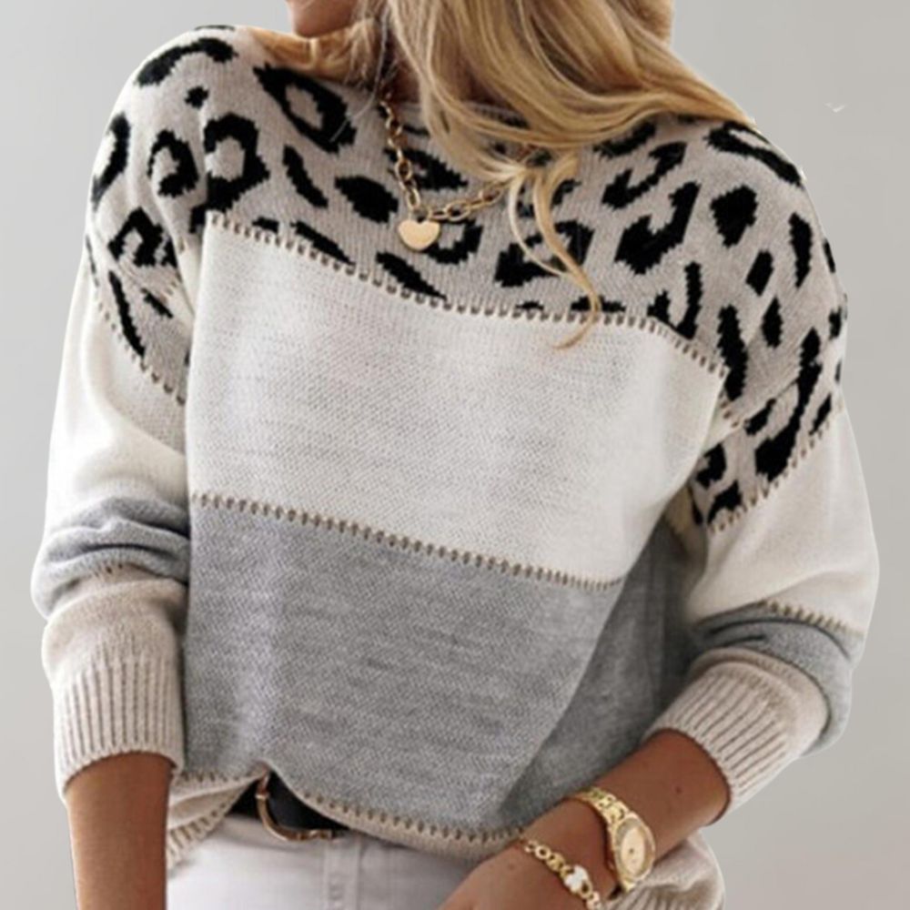 Daisy – Patterned Crewneck Pullover Sweater for Women