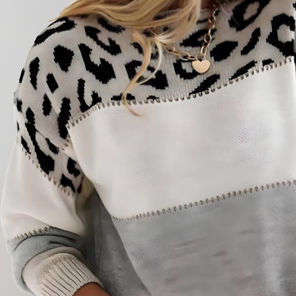 Daisy – Patterned Crewneck Pullover Sweater for Women