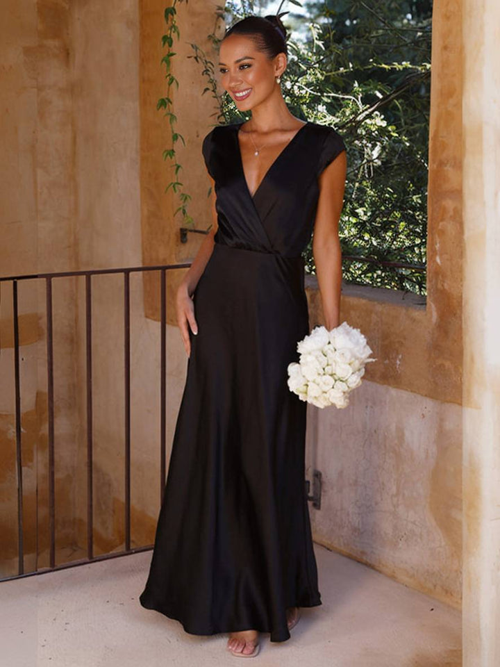 Ariana – V-Neck Wrap Maxi Dress for Wedding Guest