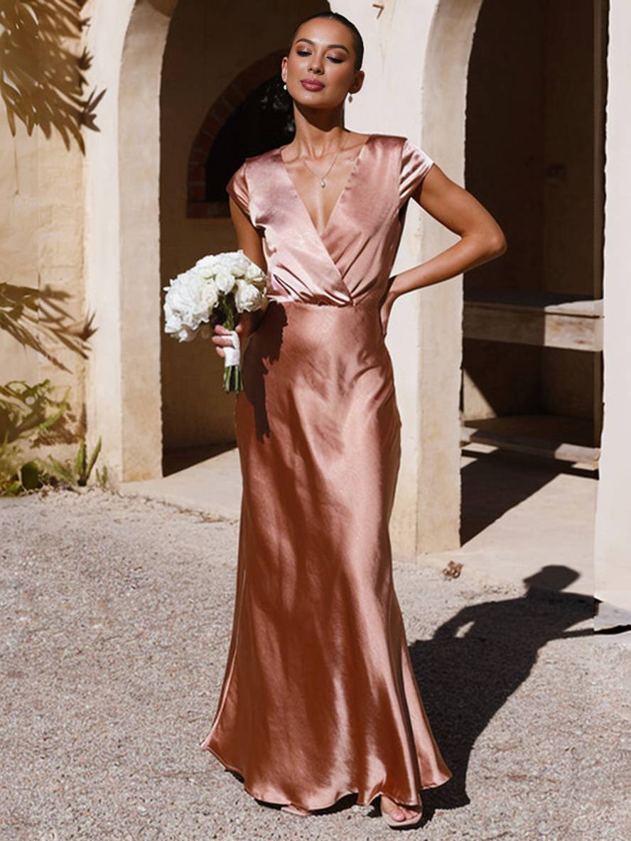 Ariana – V-Neck Wrap Maxi Dress for Wedding Guest