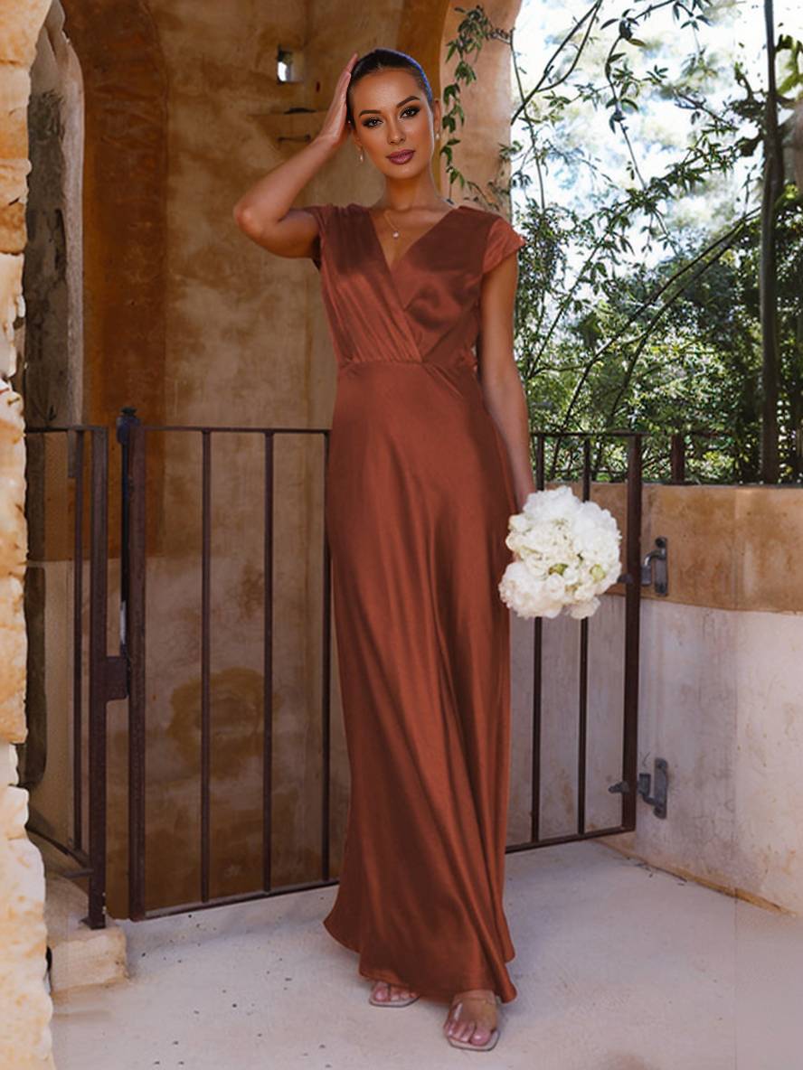 Ariana – V-Neck Wrap Maxi Dress for Wedding Guest