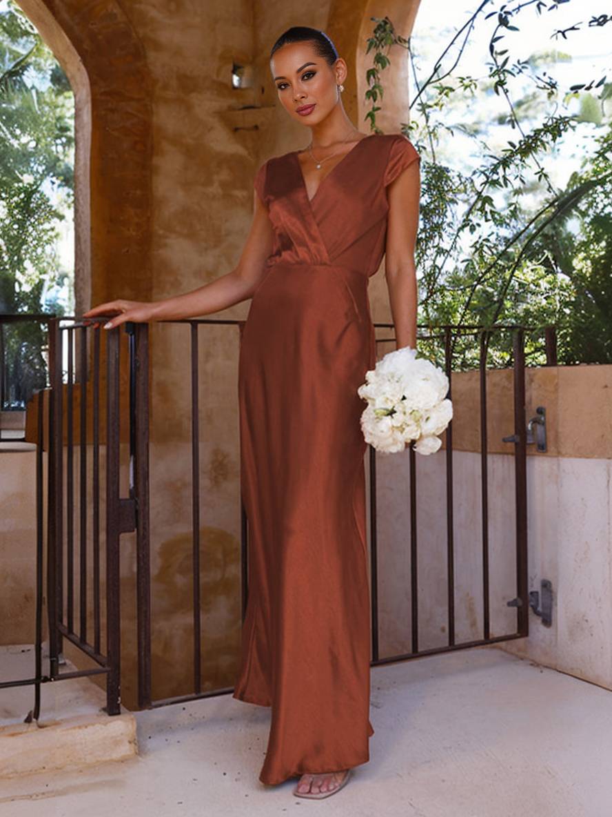 Ariana – V-Neck Wrap Maxi Dress for Wedding Guest