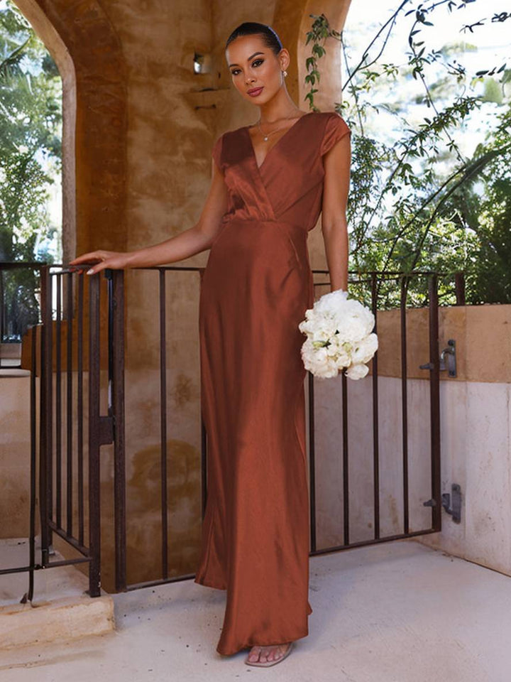 Ariana – V-Neck Wrap Maxi Dress for Wedding Guest