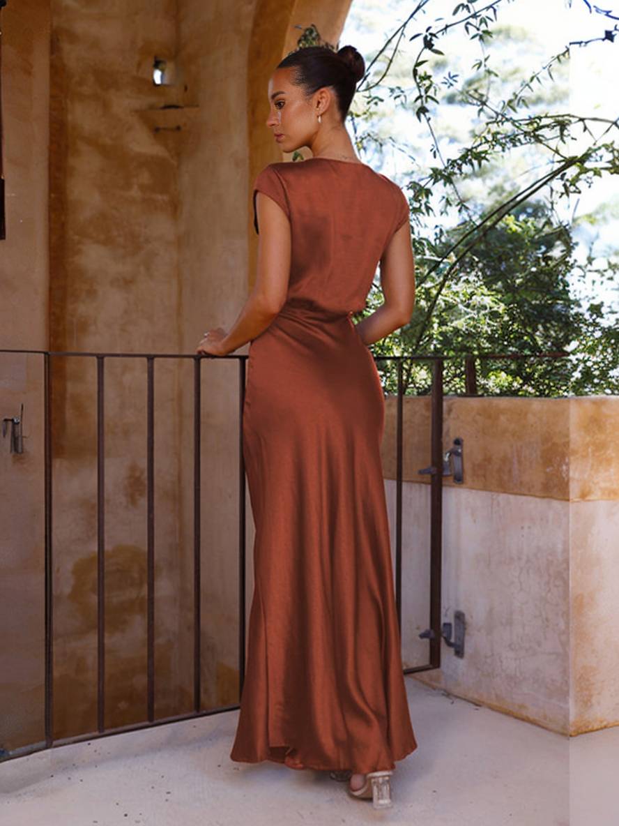 Ariana – V-Neck Wrap Maxi Dress for Wedding Guest