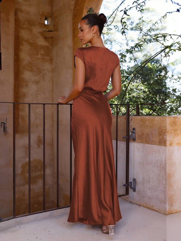 Ariana – V-Neck Wrap Maxi Dress for Wedding Guest