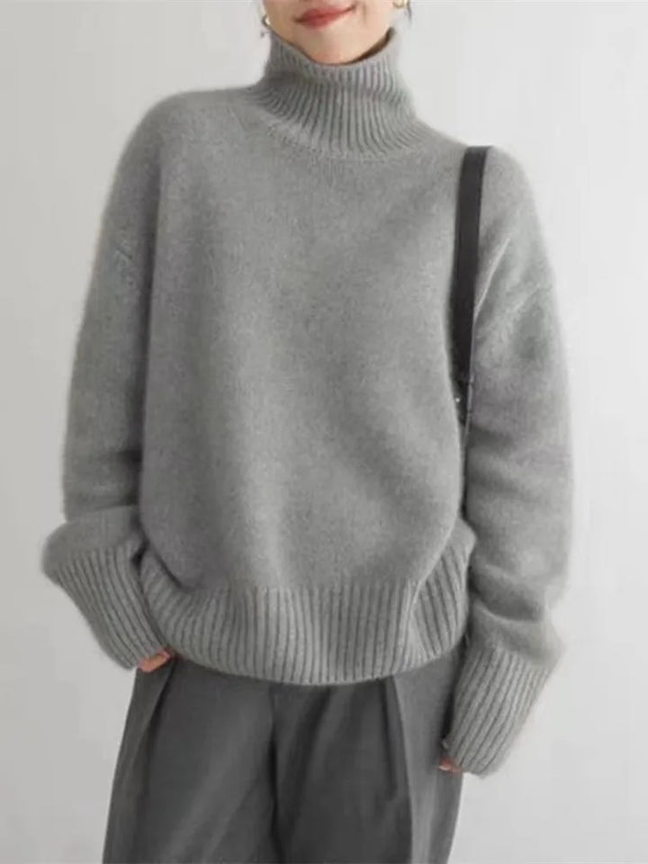 Jamie – Oversized Brushed Turtleneck Sweater for Women
