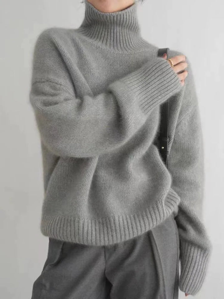 Jamie – Oversized Brushed Turtleneck Sweater for Women