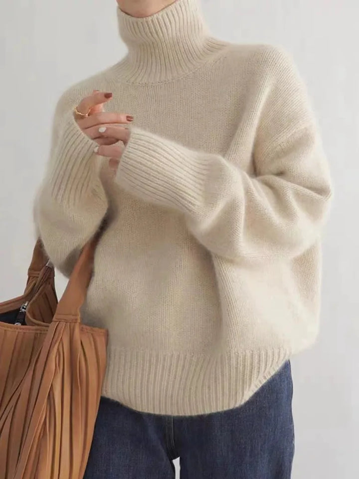 Jamie – Oversized Brushed Turtleneck Sweater for Women