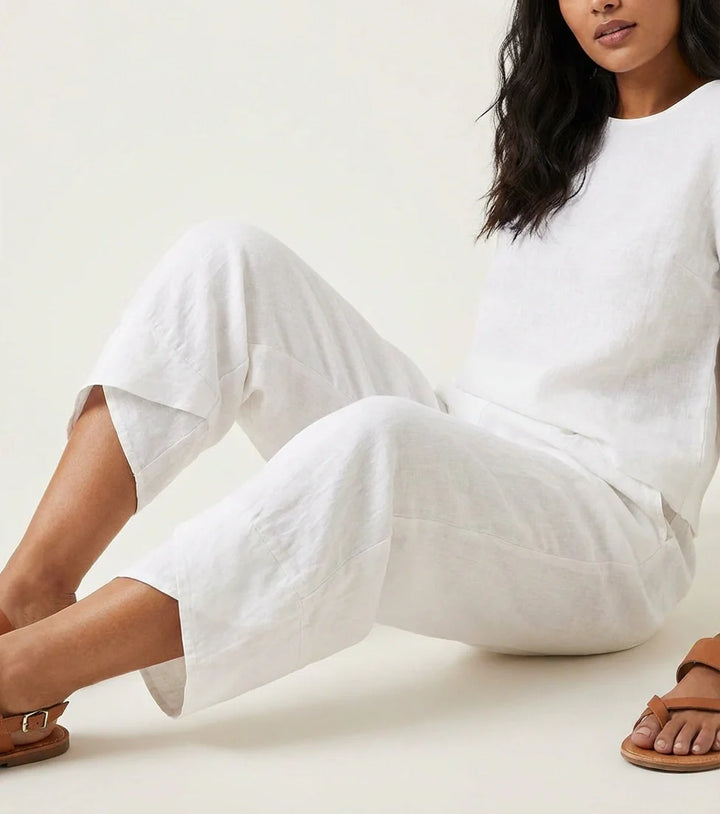 Tiffany – Cropped Wide-Leg Pants with Tulip Hem