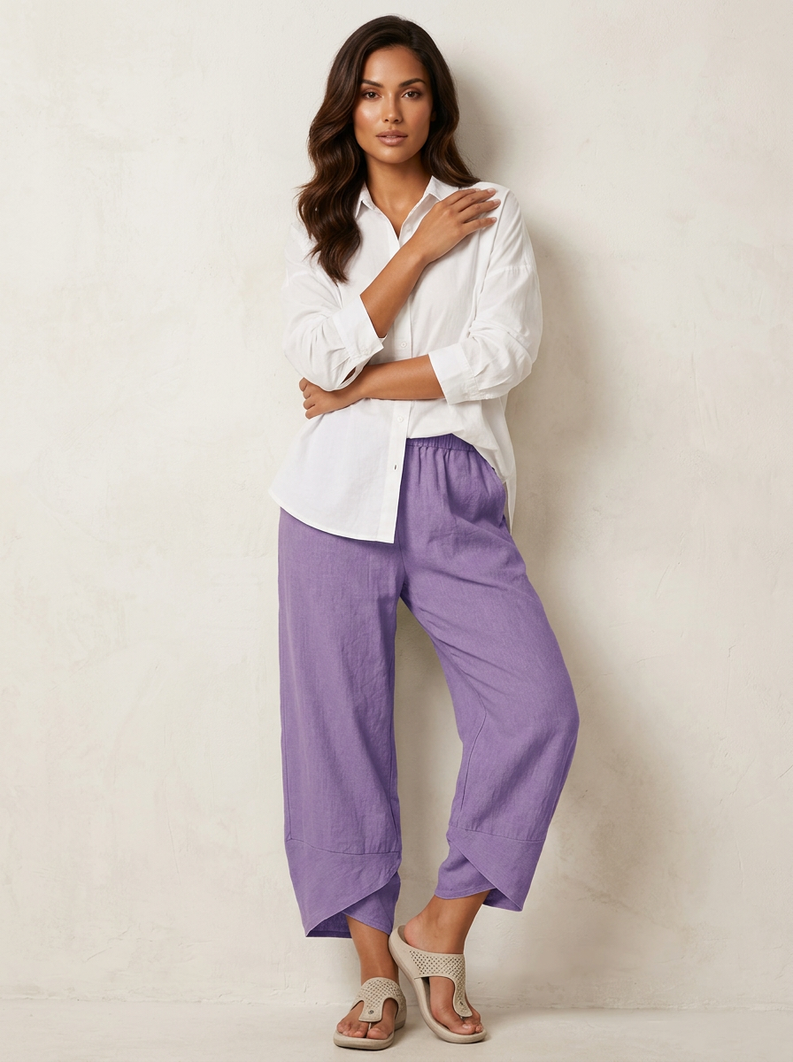 Tiffany – Cropped Wide-Leg Pants with Tulip Hem