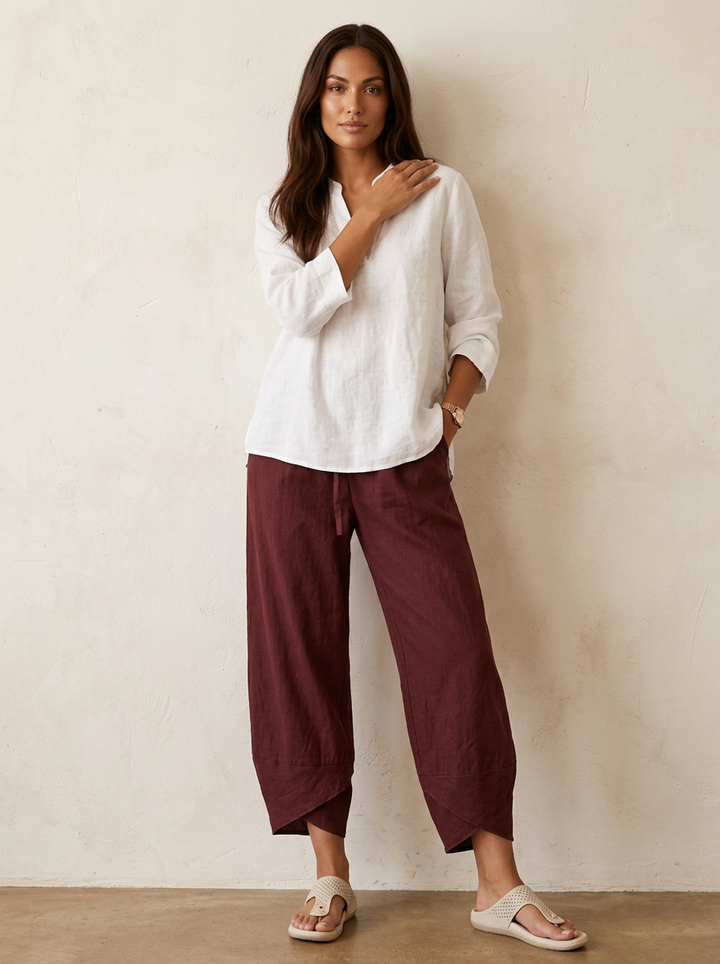 Tiffany – Cropped Wide-Leg Pants with Tulip Hem