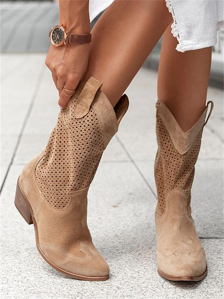 Cowboystiefel Damen | Bequemer Blockabsatz