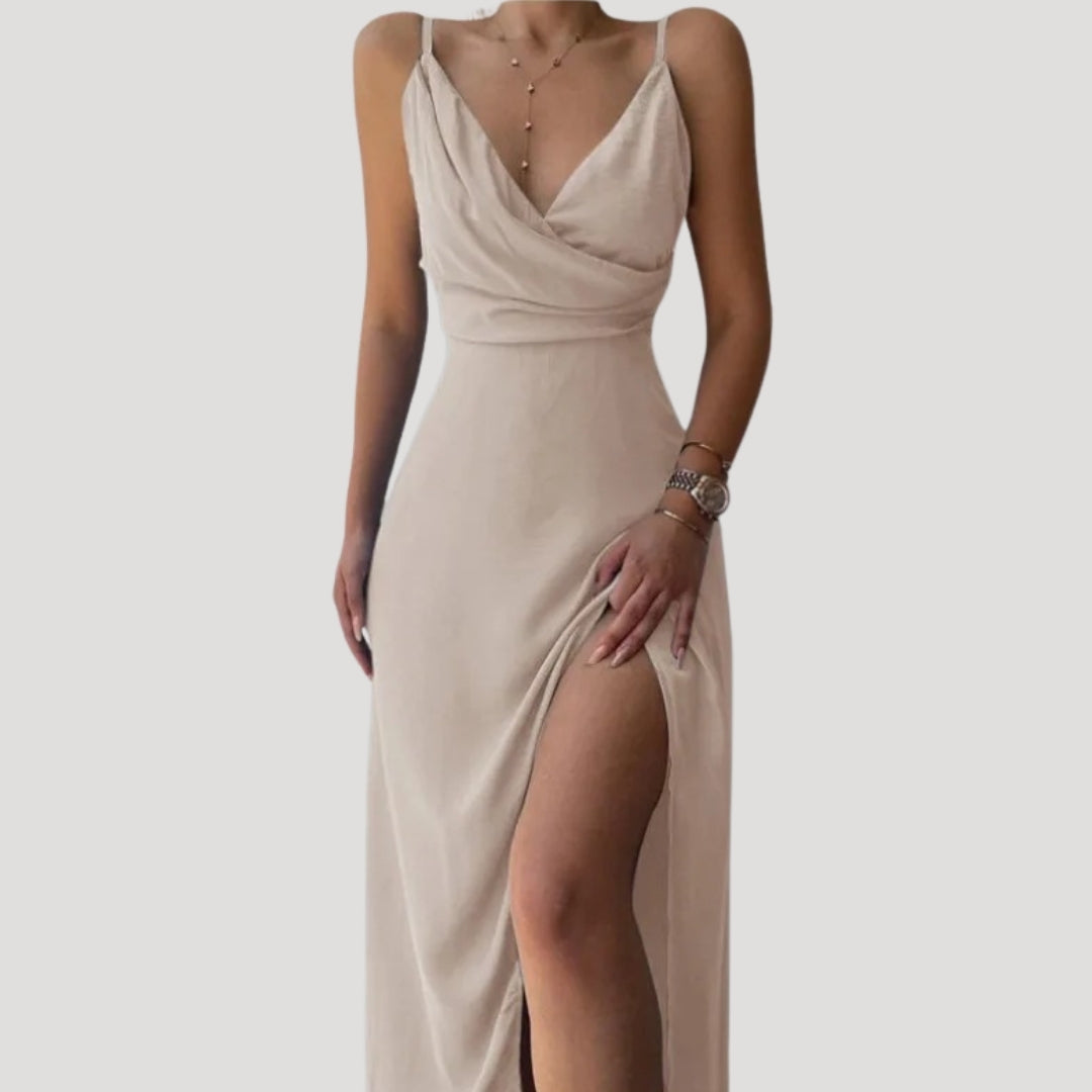 Maryann – Cowl Neck Slip Maxi Wedding Guest Dress