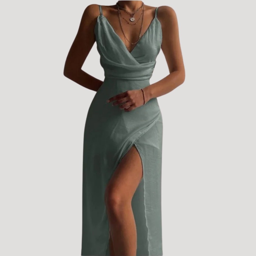 Maryann – Cowl Neck Slip Maxi Wedding Guest Dress