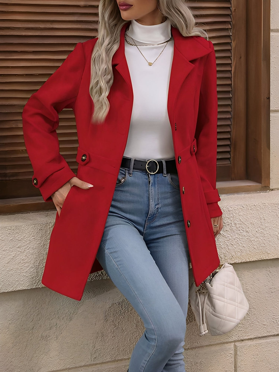 Salome – Longline Button-Front Trench Coat for Women