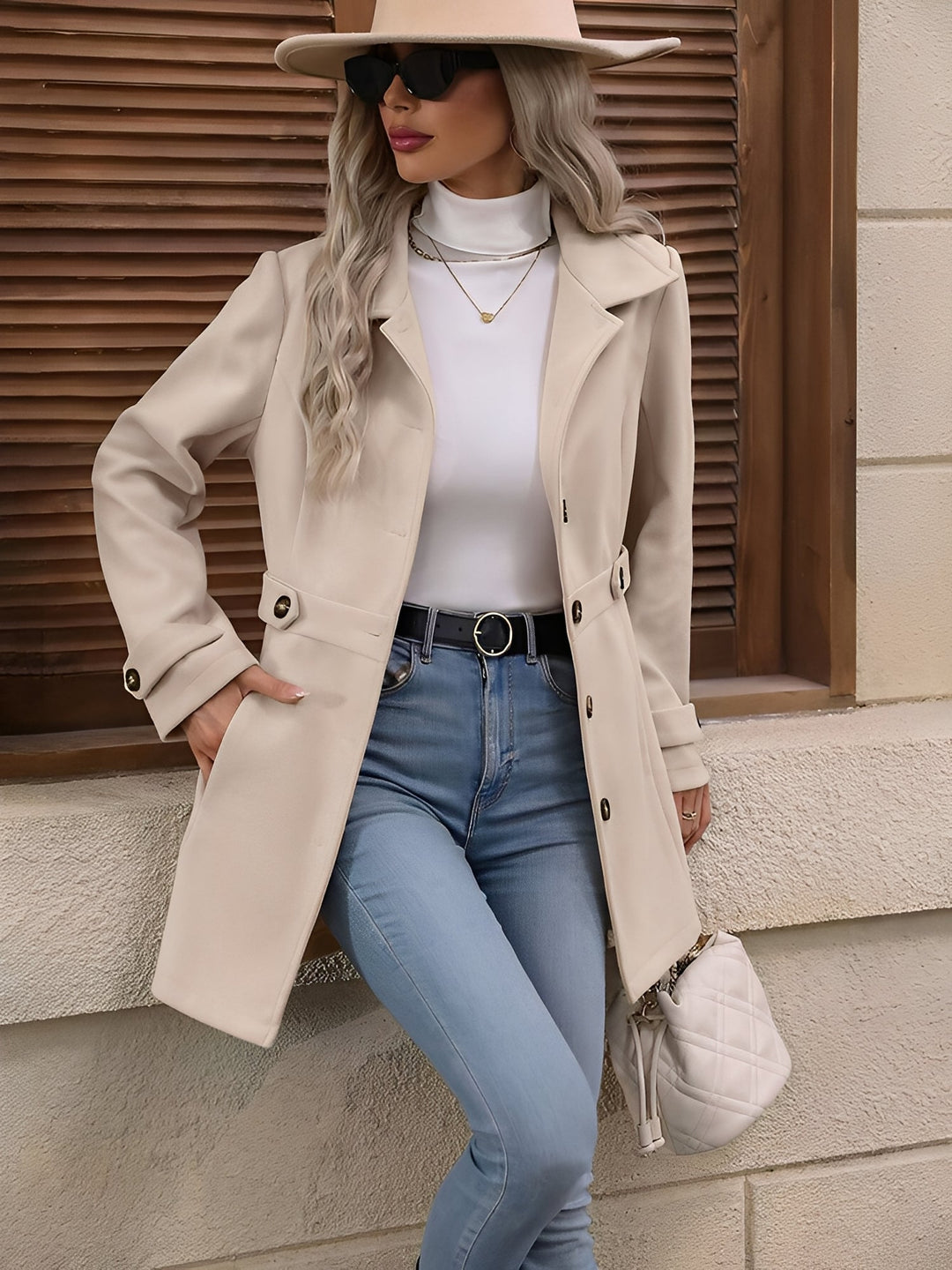 Salome – Longline Button-Front Trench Coat for Women