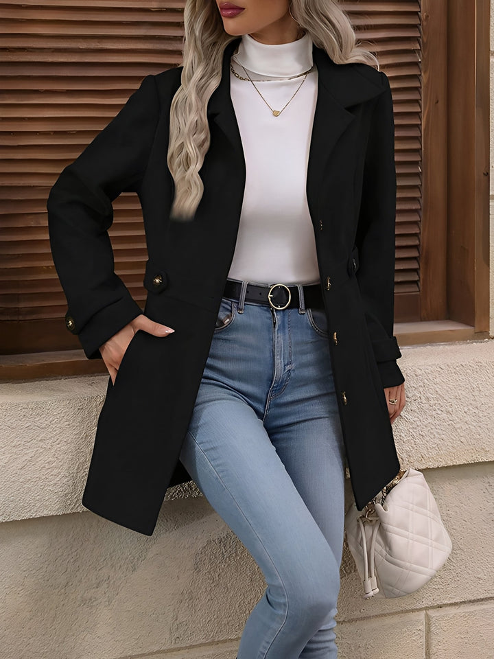 Salome – Longline Button-Front Trench Coat for Women