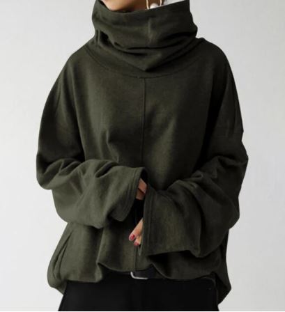 Kalani – Cowl-Neck Oversized Sweatshirt with Split Cuffs