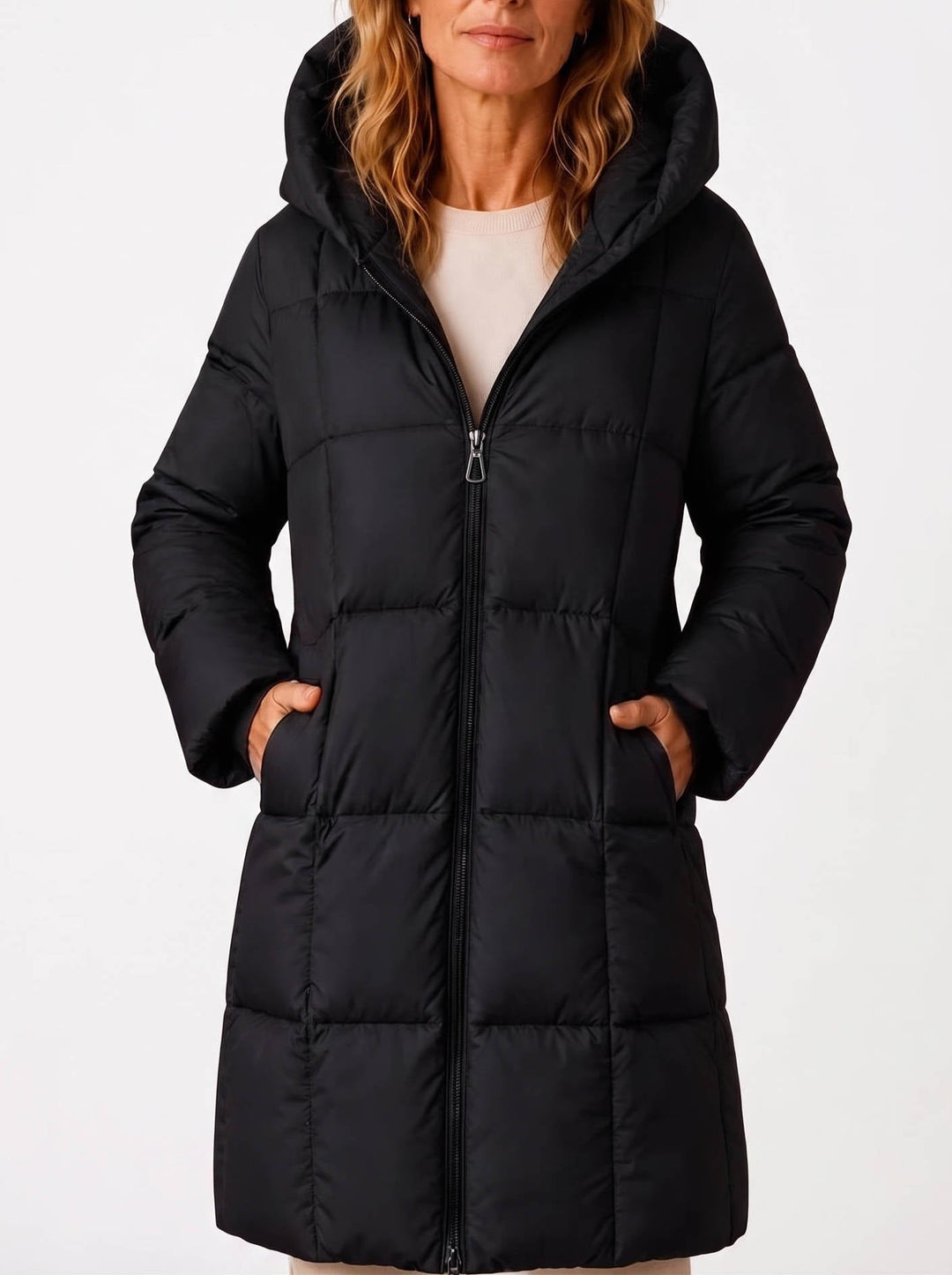 Venetia – Hooded Long Puffer Coat for Women