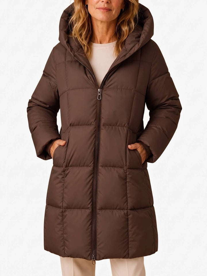 Venetia – Hooded Long Puffer Coat for Women