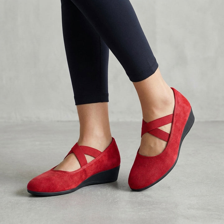 Renata – Criss-Cross Strap Wedge Flats