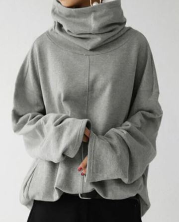 Kalani – Cowl-Neck Oversized Sweatshirt with Split Cuffs
