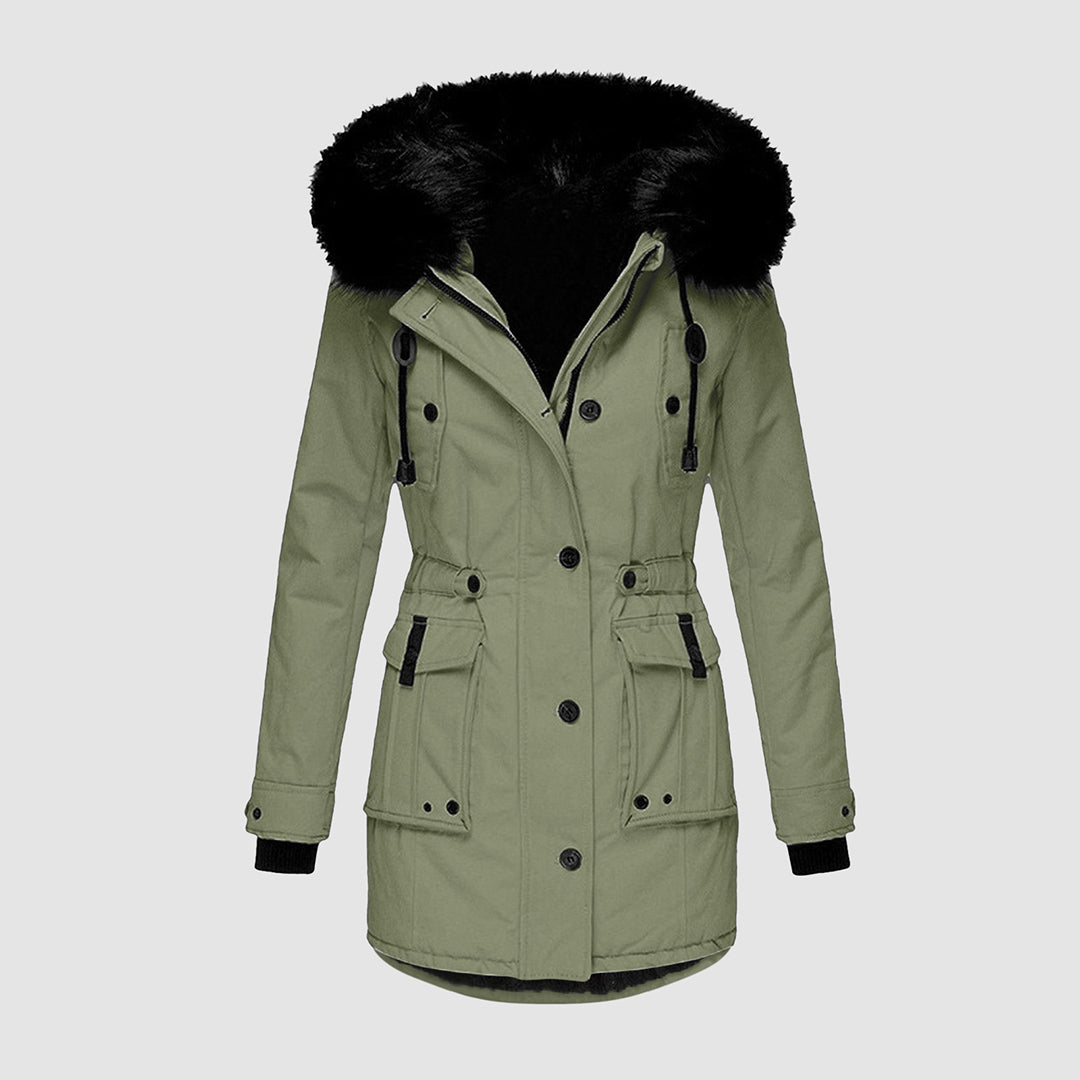 Shay – Belted Cargo-Pocket Parka Coat for Women