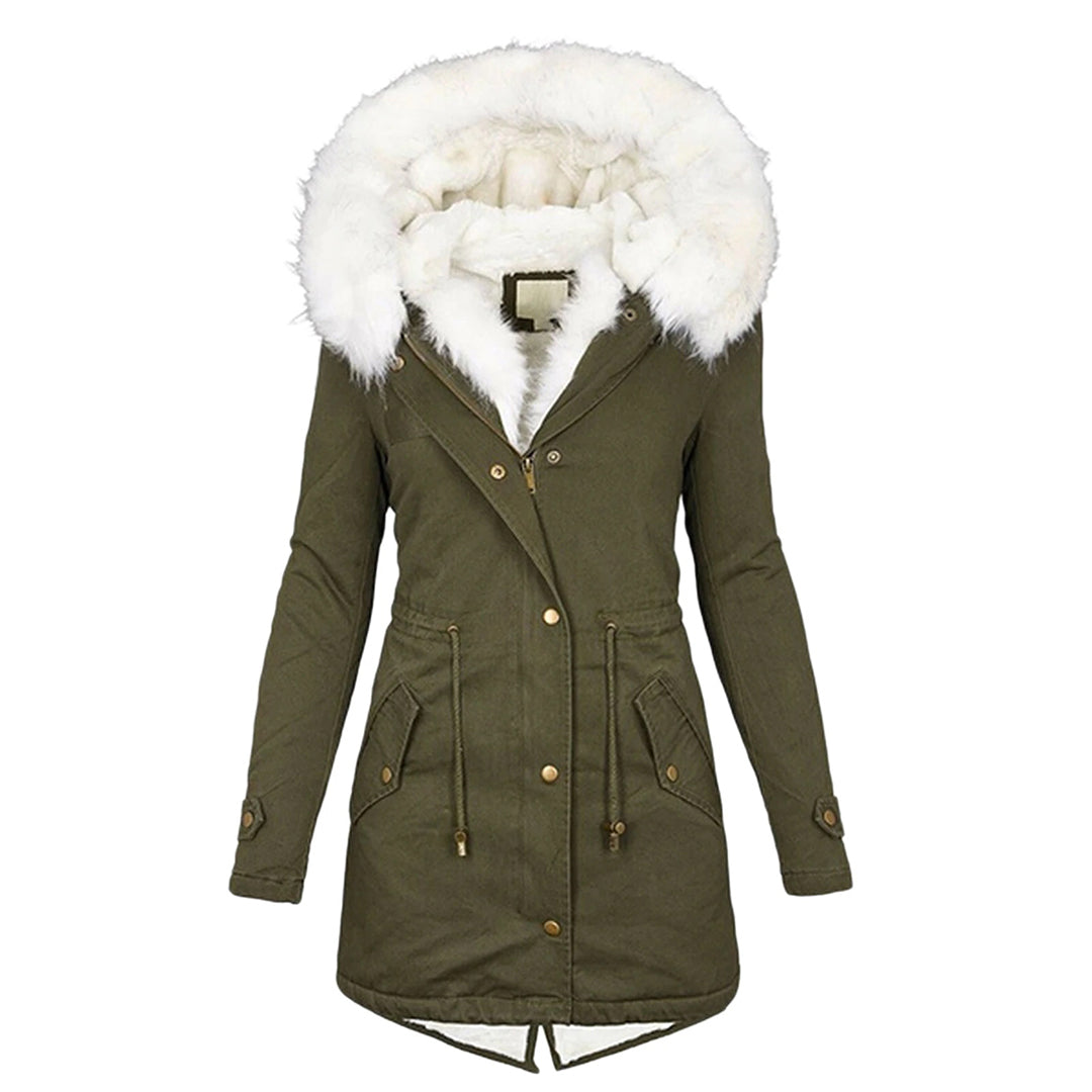 Selma – Fur-Look Collar Parka Coat for Women