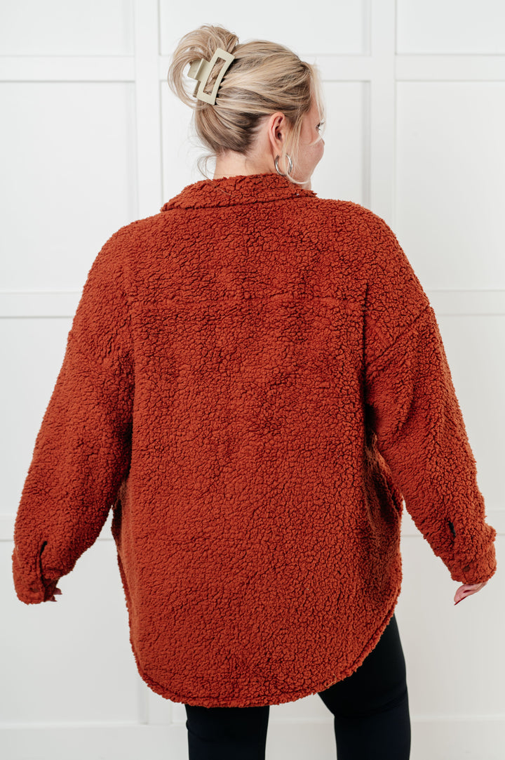 Claudette – Button-Front Oversized Sherpa Jacket for Women
